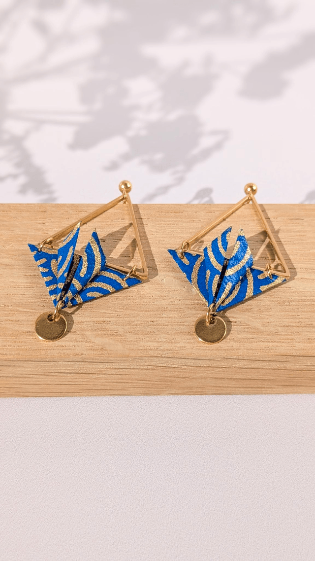 Boucles d'oreilles Balancelle Bleu vagues