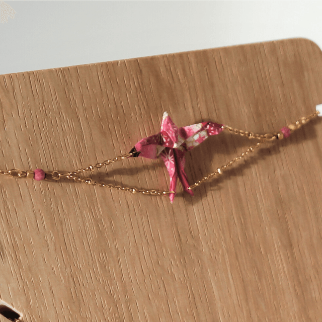 Bracelet origami L'envolée - Rose