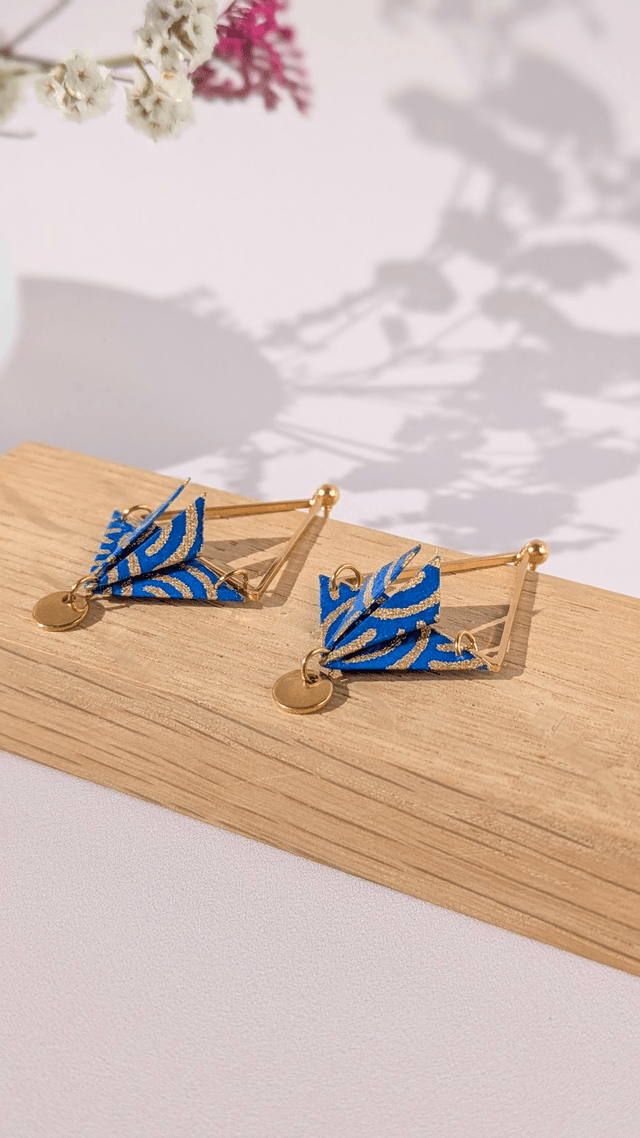 Boucles d'oreilles Balancelle Bleu vagues