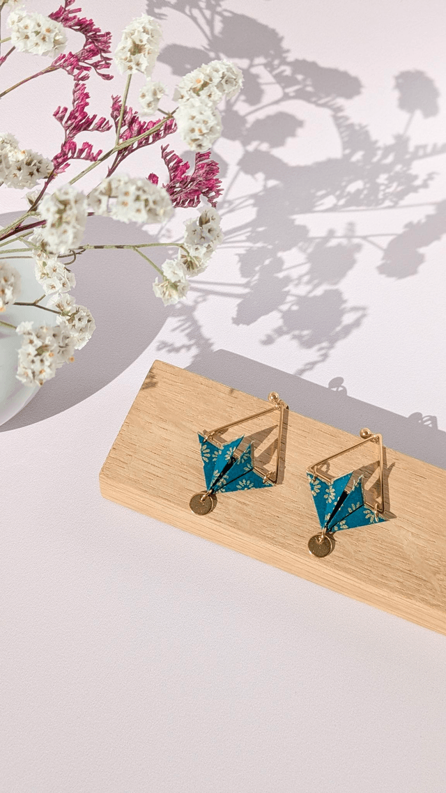 Boucles d'oreilles acier inoxydable Balancelle Vert