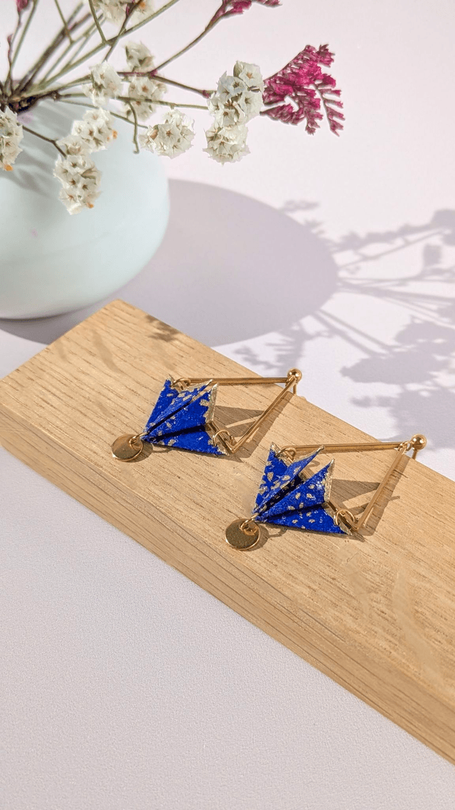 Boucles d'oreilles acier inoxydable Balancelle Violet