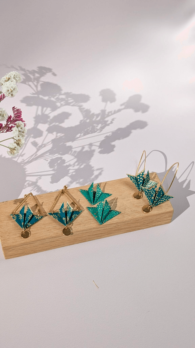 Boucles d'oreilles acier inoxydable Balancelle Vert