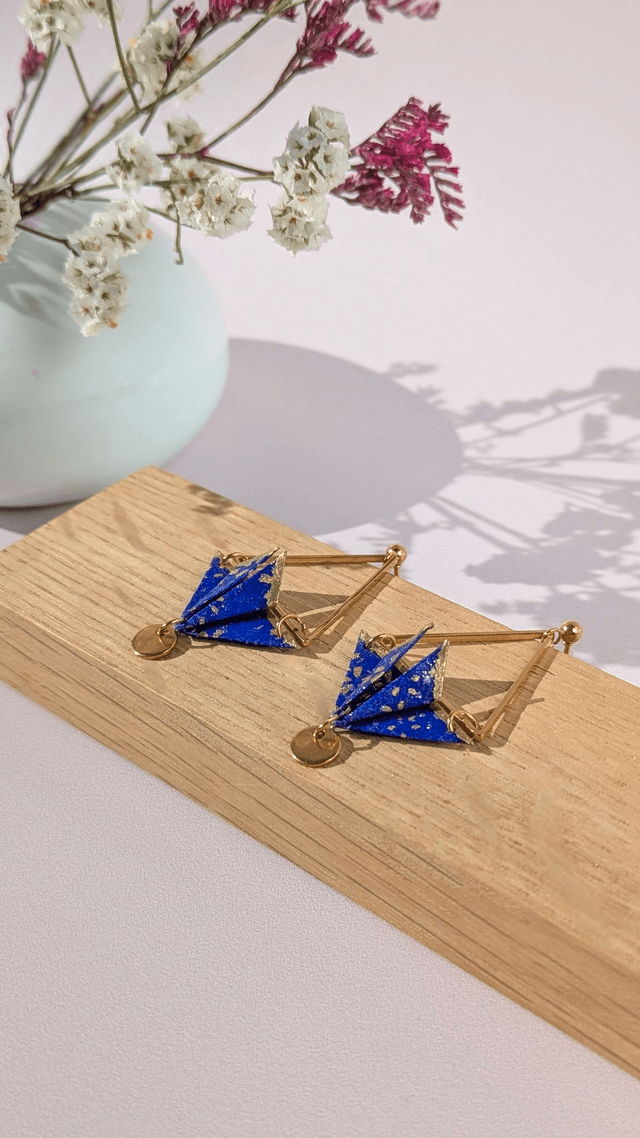 Boucles d&#039;oreilles acier inoxydable Balancelle Violet