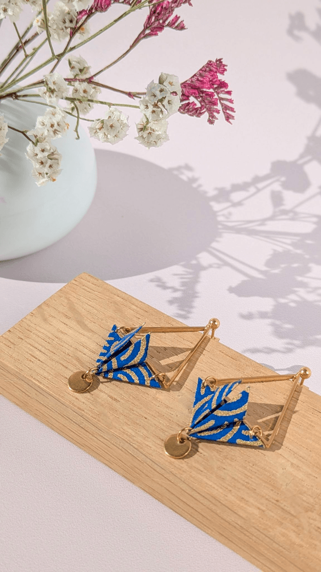 Boucles d&#039;oreilles Balancelle Bleu vagues