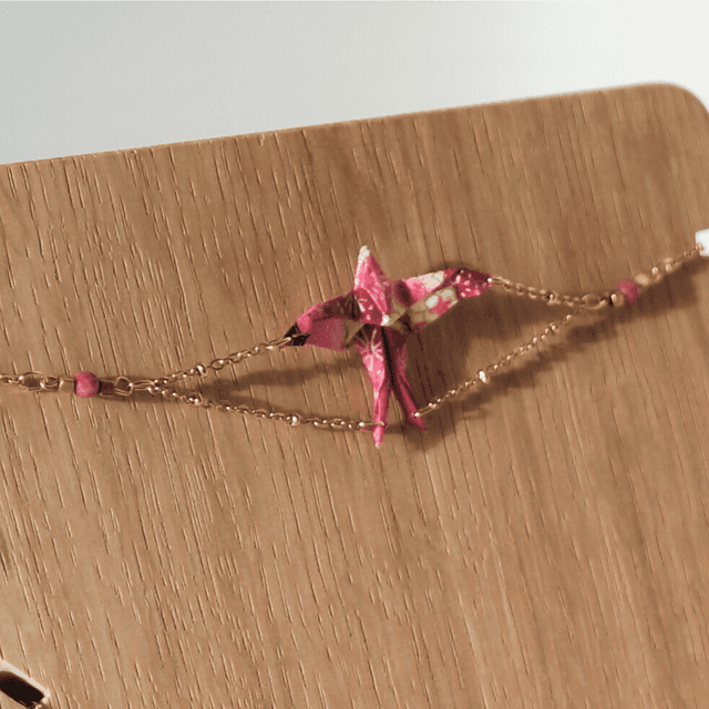 Bracelet origami L&#039;envolée - Rose