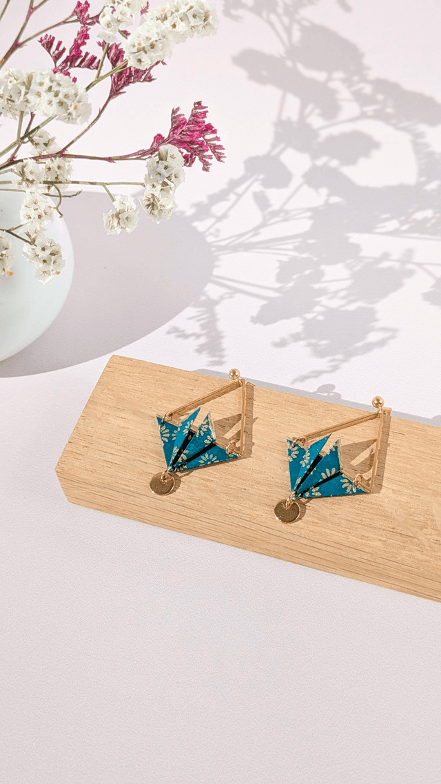 Boucles d&#039;oreilles acier inoxydable Balancelle Vert