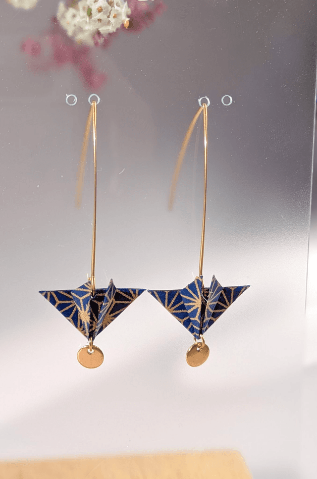 Boucles d&#039;oreilles Balancelle &quot;Parapluie&quot; Bleu geometrie
